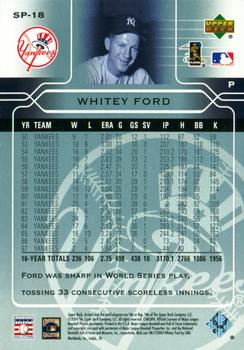 2005 Upper Deck - Hall of Fame Plaques #SP-18 Whitey Ford Back