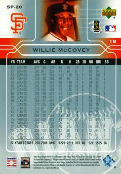 2005 Upper Deck - Hall of Fame Plaques #SP-20 Willie McCovey Back