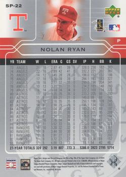 2005 Upper Deck - Hall of Fame Plaques #SP-22 Nolan Ryan Back