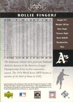 2005 Upper Deck Hall of Fame - Rainbow #68 Rollie Fingers Back