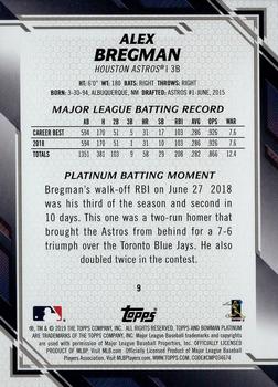 2019 Bowman Platinum - Purple #9 Alex Bregman Back