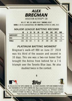 2019 Bowman Platinum - Green #9 Alex Bregman Back
