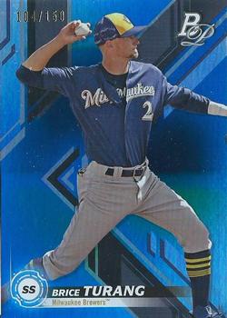 2019 Bowman Platinum - Top Prospects Blue #TOP-61 Brice Turang Front