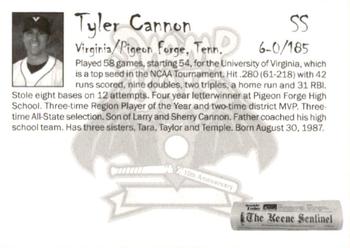 2007 Keene Swamp Bats #NNO Tyler Cannon Back