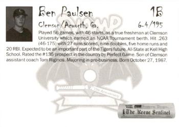2007 Keene Swamp Bats #NNO Ben Paulsen Back