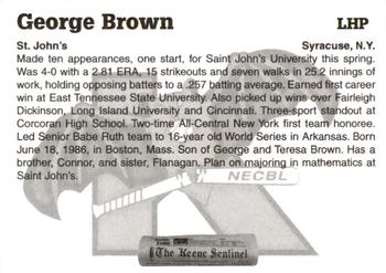 2006 Keene Swamp Bats #NNO George Brown Back