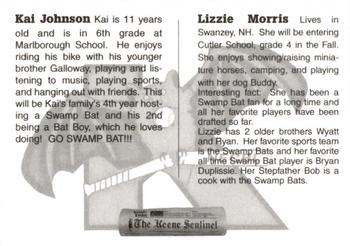 2006 Keene Swamp Bats #NNO Kai Johnson / Lizzie Morris Back