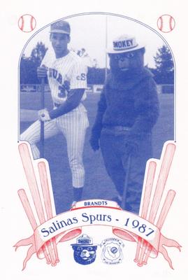 1987 Salinas Spurs Smokey #5 Mike Brandts Front
