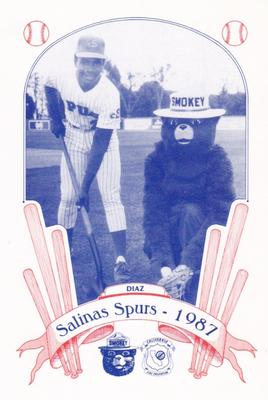 1987 Salinas Spurs Smokey #6 William Diaz Front