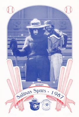 1987 Salinas Spurs Smokey #8 Dave Mosley Front
