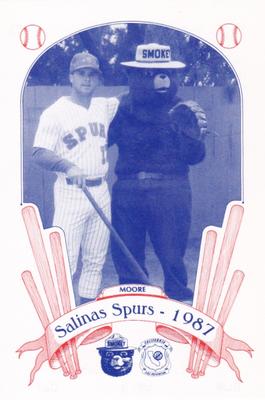 1987 Salinas Spurs Smokey #10 Rick Moore Front