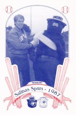 1987 Salinas Spurs Smokey #24 Tom Newberg Front