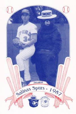 1987 Salinas Spurs Smokey #30 Clint Zavaras Front