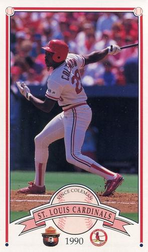 1990 St. Louis Cardinals Smokey #NNO Vince Coleman Front