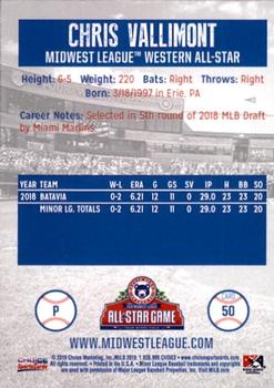 2019 Choice Midwest League All-Stars #50 Chris Vallimont Back