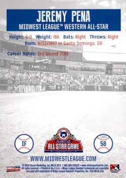 2019 Choice Midwest League All-Stars #58 Jeremy Pena Back
