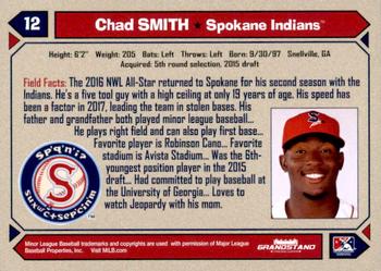 2017 Grandstand Spokane Indians #NNO Chad Smith Back