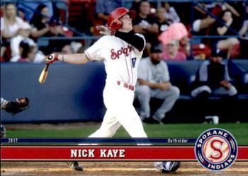 2017 Grandstand Spokane Indians #NNO Nick Kaye Front