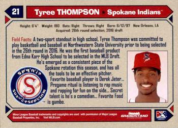 2017 Grandstand Spokane Indians #NNO Tyree Thompson Back
