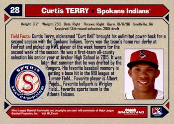 2017 Grandstand Spokane Indians #NNO Curtis Terry Back