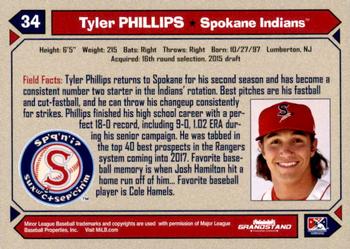 2017 Grandstand Spokane Indians #NNO Tyler Phillips Back