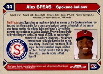 2017 Grandstand Spokane Indians #NNO Alex Speas Back