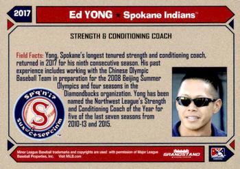 2017 Grandstand Spokane Indians #NNO Ed Yong Back