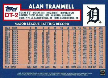 2019 Topps Detroit Tigers 1984 Topps 35th Anniversary #DT-2 Alan Trammell Back