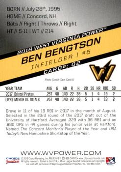 2018 Choice West Virginia Power #02 Ben Bengtson Back