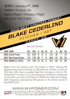 2018 Choice West Virginia Power #05 Blake Cederlind Back