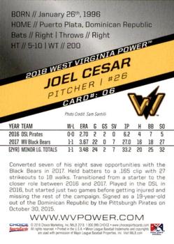 2018 Choice West Virginia Power #06 Joel Cesar Back