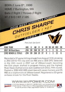 2018 Choice West Virginia Power #21 Chris Sharpe Back