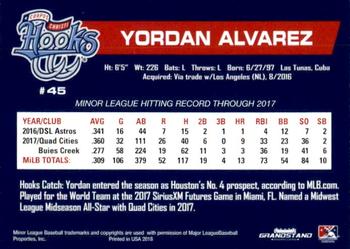 2018 Grandstand Corpus Christi Hooks #1 Yordan Alvarez Back