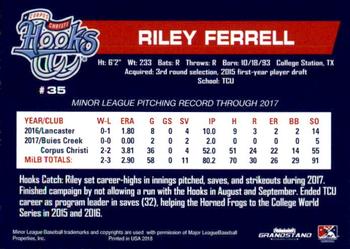 2018 Grandstand Corpus Christi Hooks #10 Riley Ferrell Back