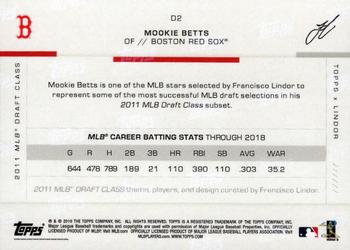 2019 Topps x Lindor - 2011 MLB Draft Class #D2 Mookie Betts Back
