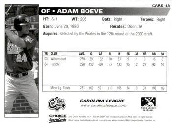 2005 Choice Carolina-California All-Stars #13 Adam Boeve Back