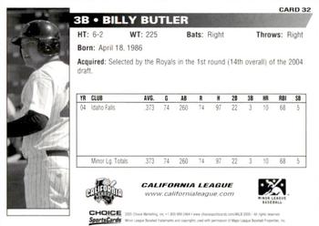 2005 Choice Carolina-California All-Stars #32 Billy Butler Back