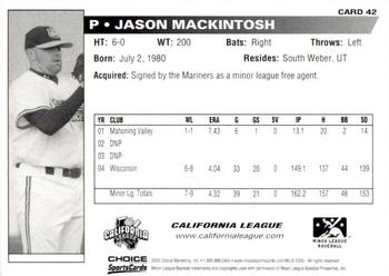 2005 Choice Carolina-California All-Stars #42 Jason Mackintosh Back