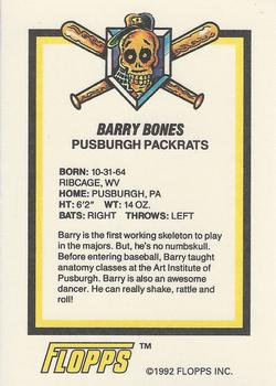 1992 Pro Set Flopps #NNO Barry Bones Back