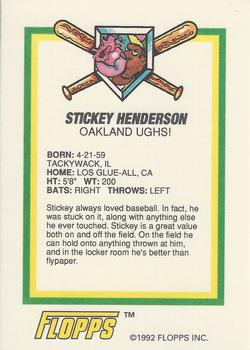1992 Pro Set Flopps #NNO Stickey Henderson Back