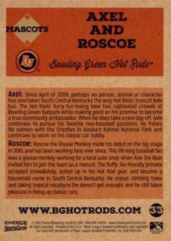 2019 Choice Bowling Green Hot Rods #33 Axel / Roscoe Back