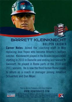 2016 Choice Rome Braves Update #43 Barrett Kleinknecht Back