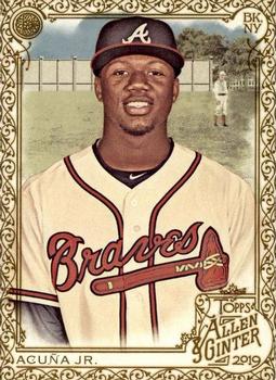 2019 Topps Allen & Ginter - Gold #25 Ronald Acuña Jr. Front