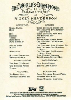 2019 Topps Allen & Ginter - Gold #46 Rickey Henderson Back