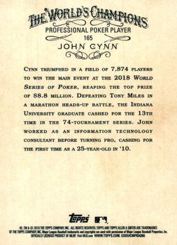 2019 Topps Allen & Ginter - Gold #165 John Cynn Back
