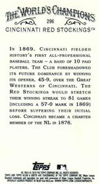 2019 Topps Allen & Ginter - Mini #296 Cincinnati Red Stockings Back