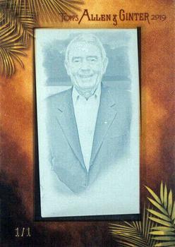 2019 Topps Allen & Ginter - Mini Framed Printing Plates Cyan #174 Dan Rather Front