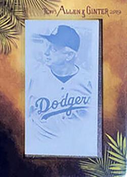 2019 Topps Allen & Ginter - Mini Framed Printing Plates Cyan #396 Tommy Lasorda Front