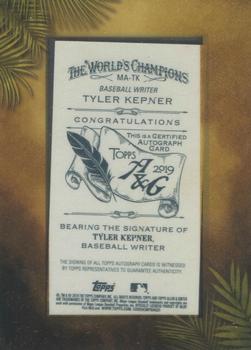 2019 Topps Allen & Ginter - Non-Baseball Framed Mini Autographs #MA-TK Tyler Kepner Back