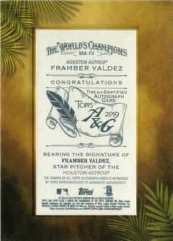 2019 Topps Allen & Ginter - Baseball Framed Mini Autographs #MA-FV Framber Valdez Back
